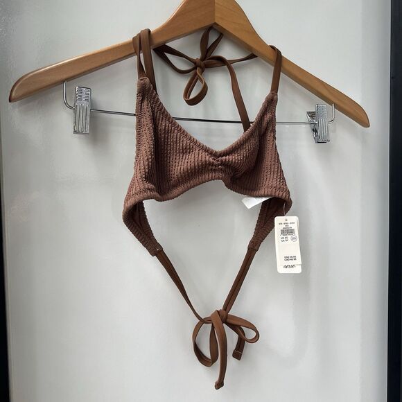 NWT Aerie Crinkle Halter Voop Bikini Top - Picture 7 of 7